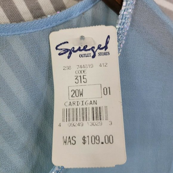 New Together Plus size 20W Evening Jacket Beaded Dressy Topper light blue *flaw - Picture 7 of 7